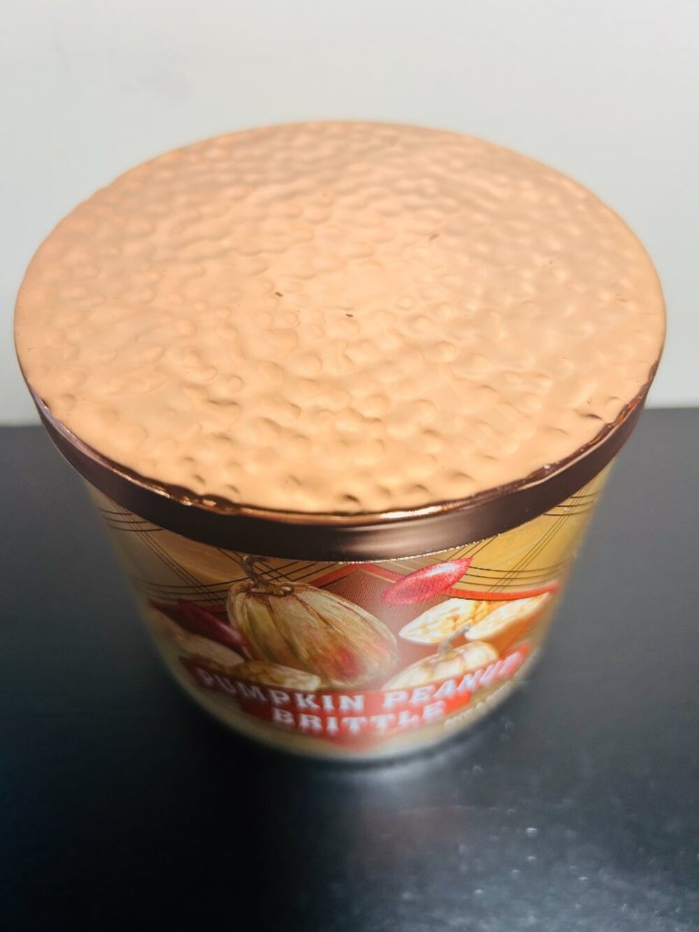 Bath & Body Works Pumpkin Peanut Brittle 3-Wick Candle NEW - Picture 3 of 8